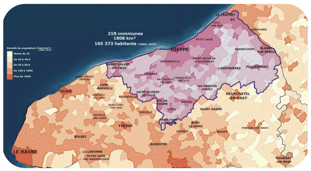 Territoire d'intervention Appui Santé Caux Bray Albâtre Dieppe