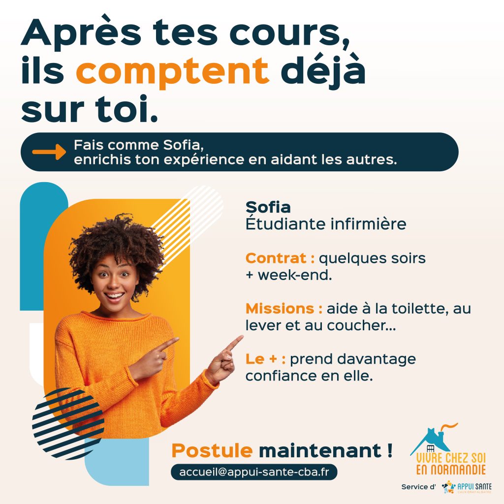 Post RS - Campagne job étudiant VCSEN Appui Santé Caux Bray Albâtre Vivre Chez soi en Normandie