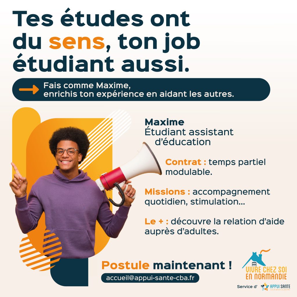 Post RS - Campagne job étudiant VCSEN Appui Santé Caux Bray Albâtre Vivre Chez soi en Normandie