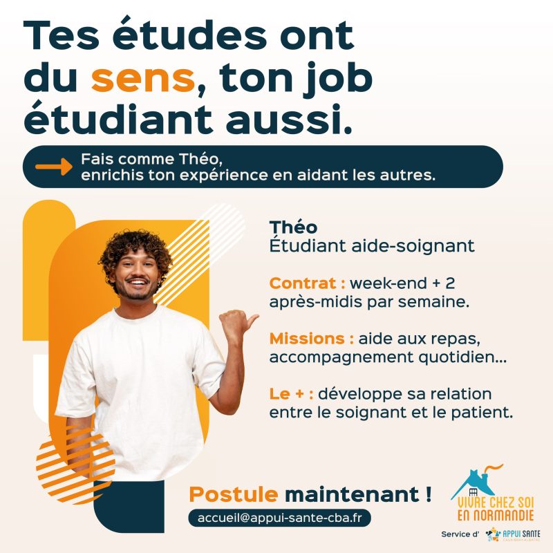 Post RS - Campagne job étudiant VCSEN Appui Santé Caux Bray Albâtre Vivre Chez soi en Normandie